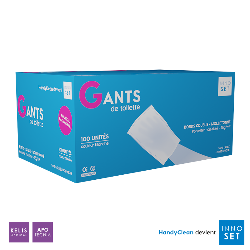 Lot 2 Gants De Toilette Gris Moyen | Confort & Vie