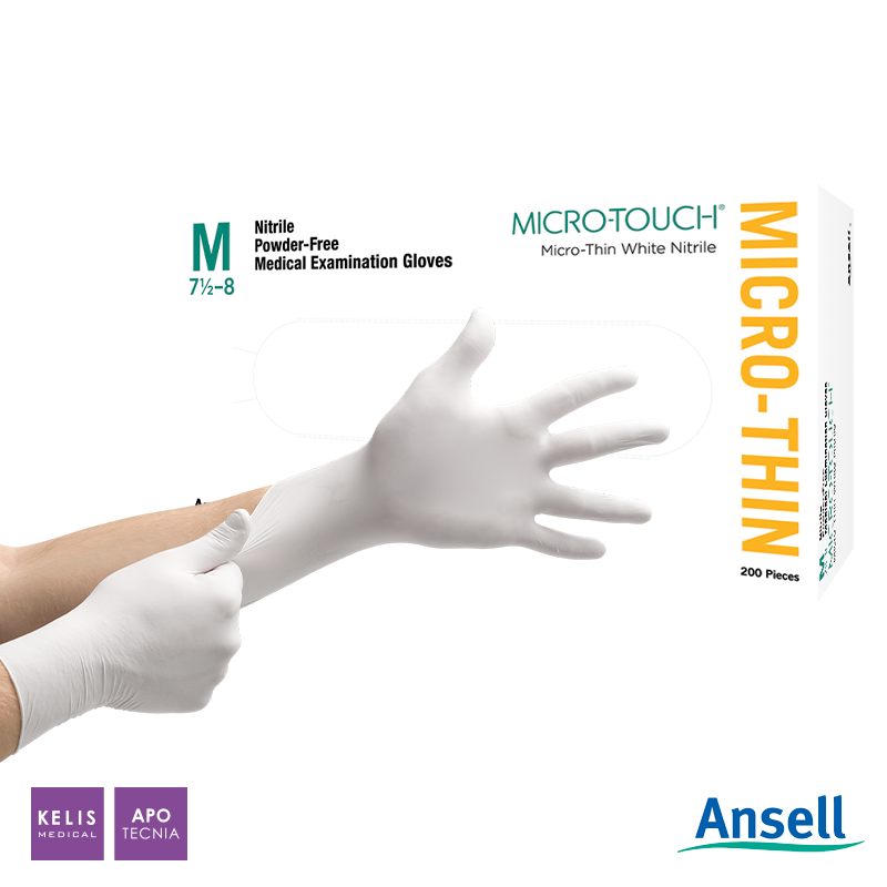 Gants en nitrile Microtouch Microthin - Blancs | ANSELL