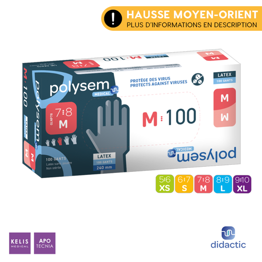 Gants d’examen Polysem en latex | DIDACTIC