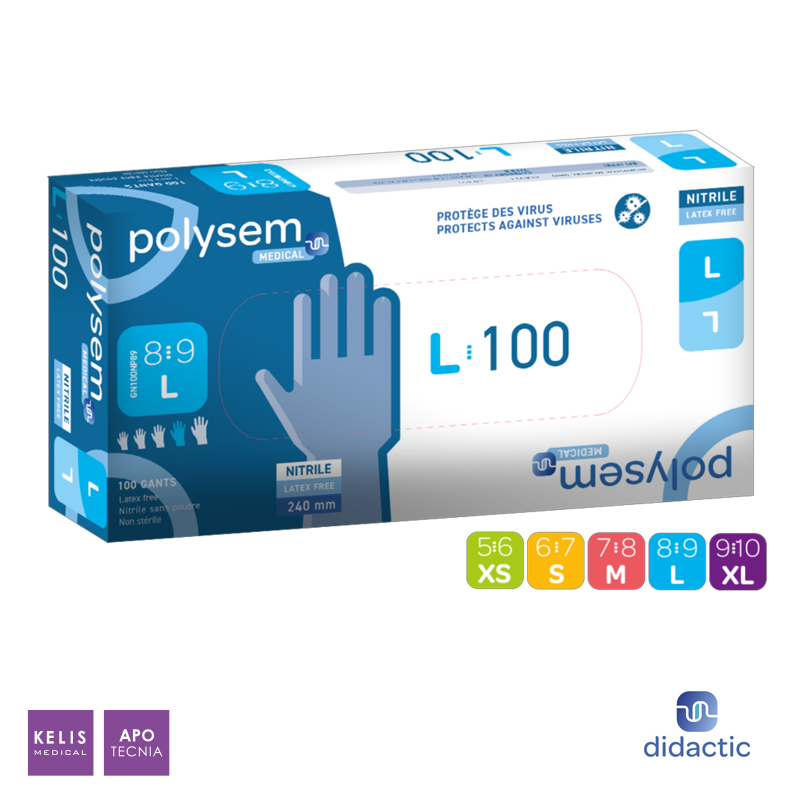 Gants d’examen Polysem en nitrile | DIDACTIC | Kelis Medical