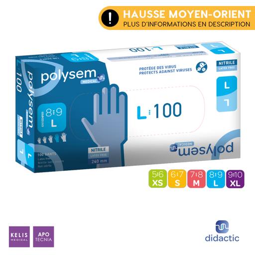 Gants d’examen Polysem en nitrile | DIDACTIC